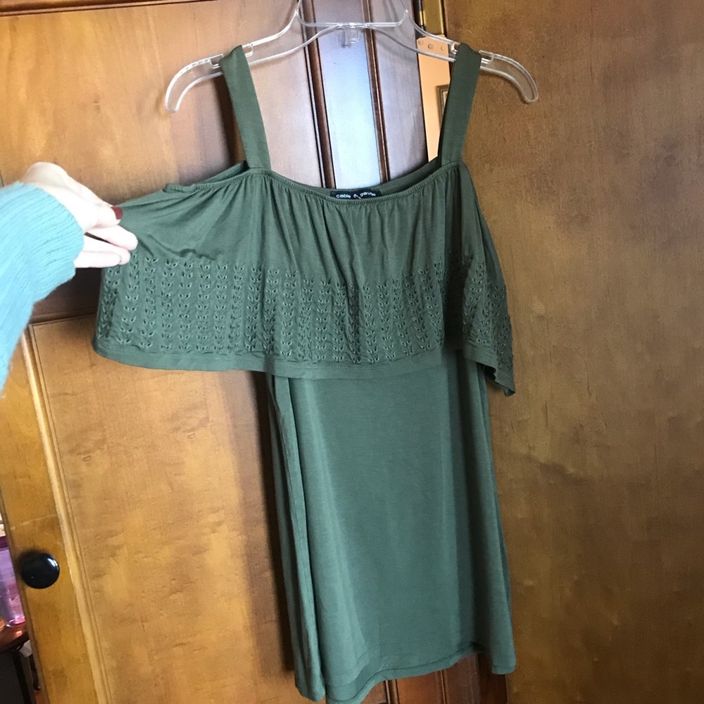 Cold Shoulder Tank with Ruffle Detail